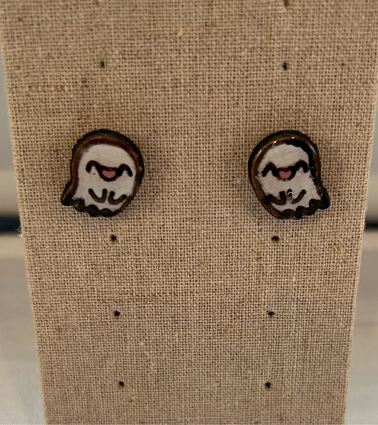 Halloween Happy Ghost Earrings  - Handmade Earring Pair