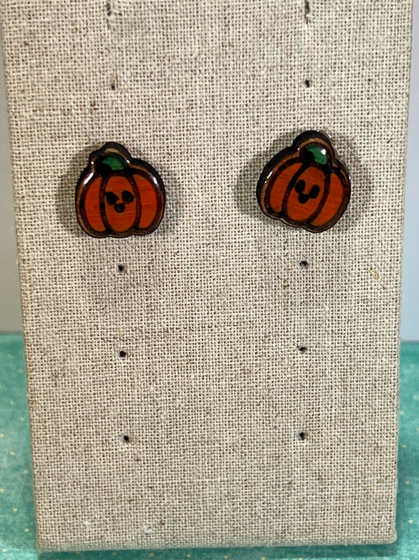 Kawaii Pumpkin Earrings - Handmade Earring Pair