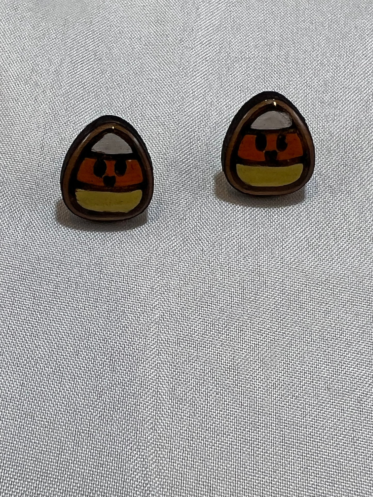 Halloween Candy Corn Earrings - Handmade Earring Pair