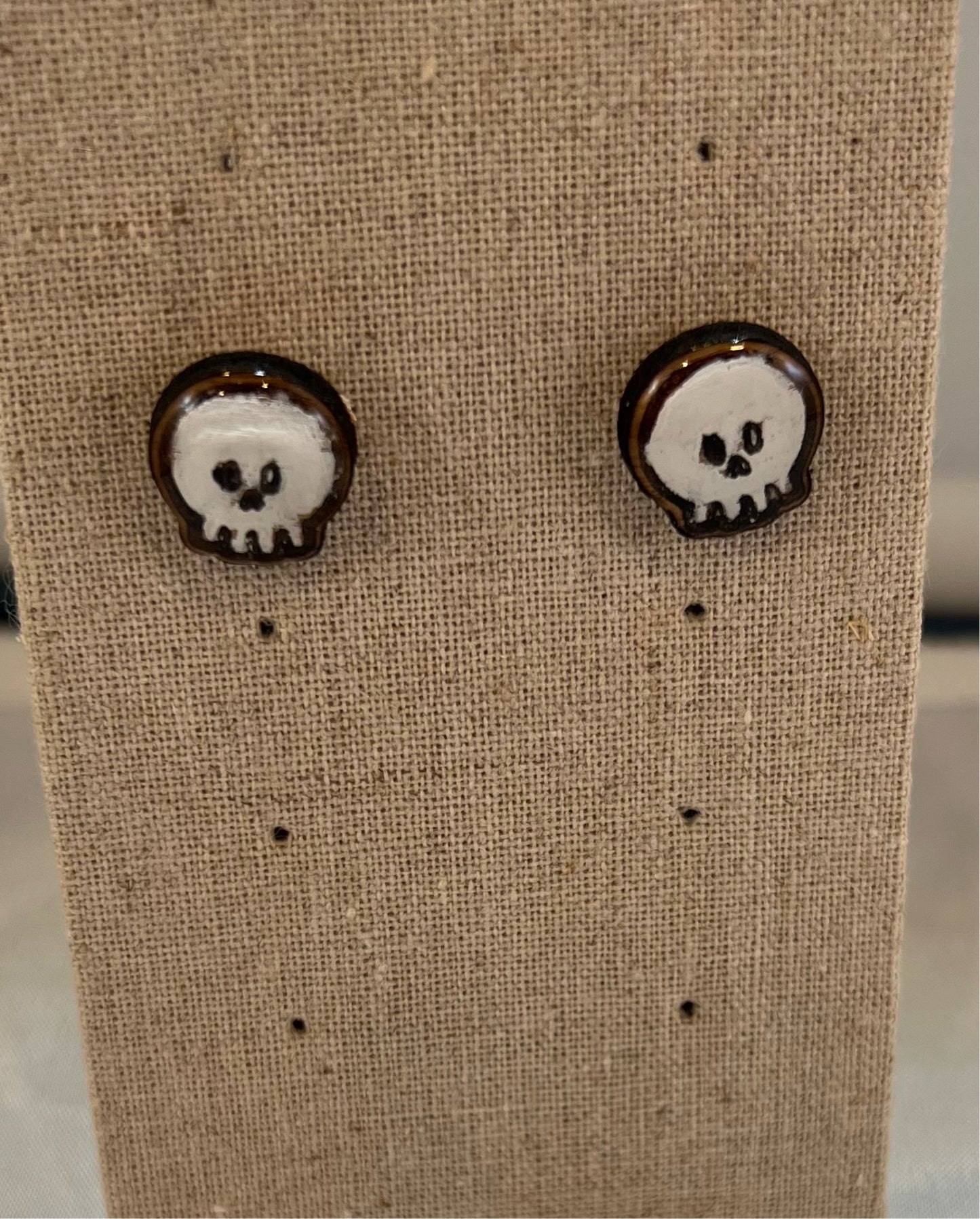 Halloween Skull Earrings - Handmade Earring Pair