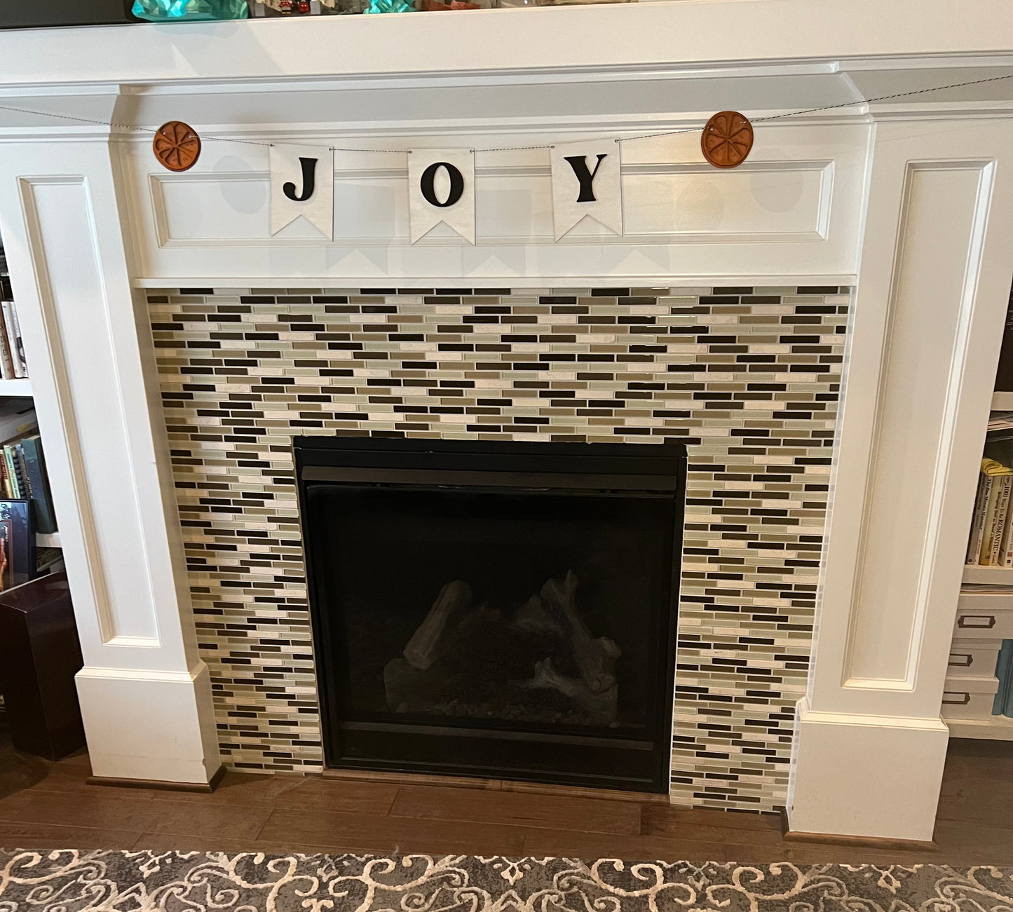 Christmas Joy Banner - White Laser cut Joy Banner