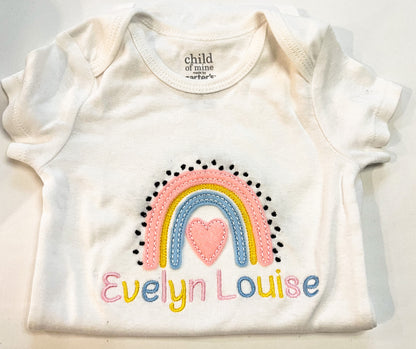Boho Rainbow Embroidered Shirt- Spring Shirt- Personalized Boho Rainbow Shirt
