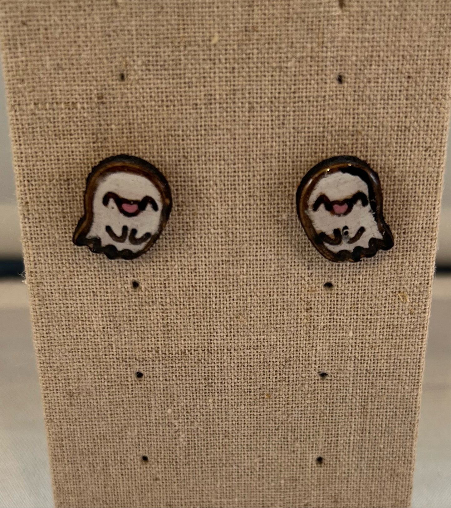 Halloween Happy Ghost Earrings  - Handmade Earring Pair