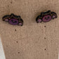 Halloween Purple Bat Earrings  - Handmade Earring Pair