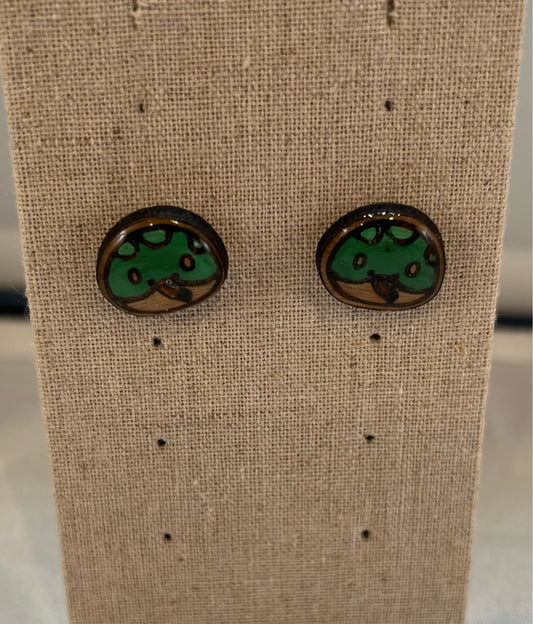 Wood Snake Earrings  - Handmade Earring Pair