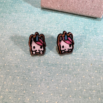 White Unicorn Earrings  - Handmade Earring Pair