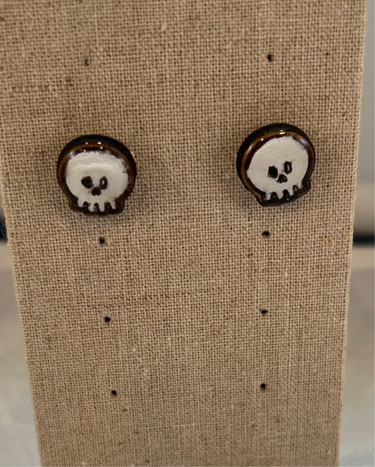 Halloween Skull Earrings  - Handmade Earring Pair