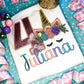Embroidered unicorn birthday shirt with embroidered name