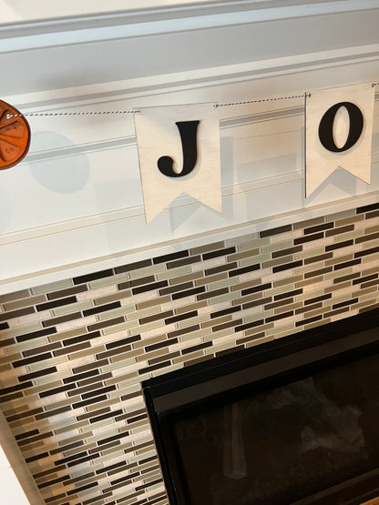 Christmas Joy Banner - White Laser cut Joy Banner