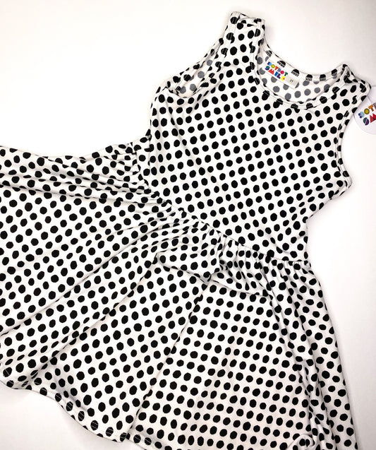 Black and White Polka Dot Dress Size 2T - Tank Style Dress