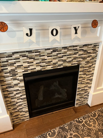 Christmas Joy Banner - White Laser cut Joy Banner