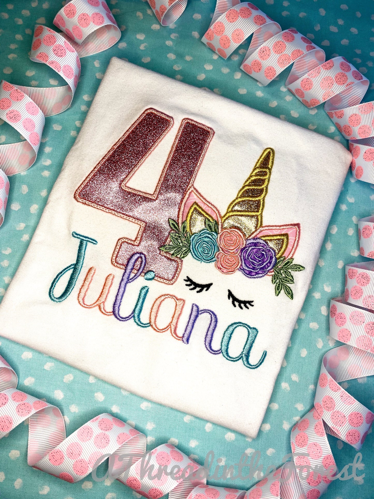 Unicorn Embroidered Shirt- Birthday Shirt- Personalized Unicorn Birthday Shirt