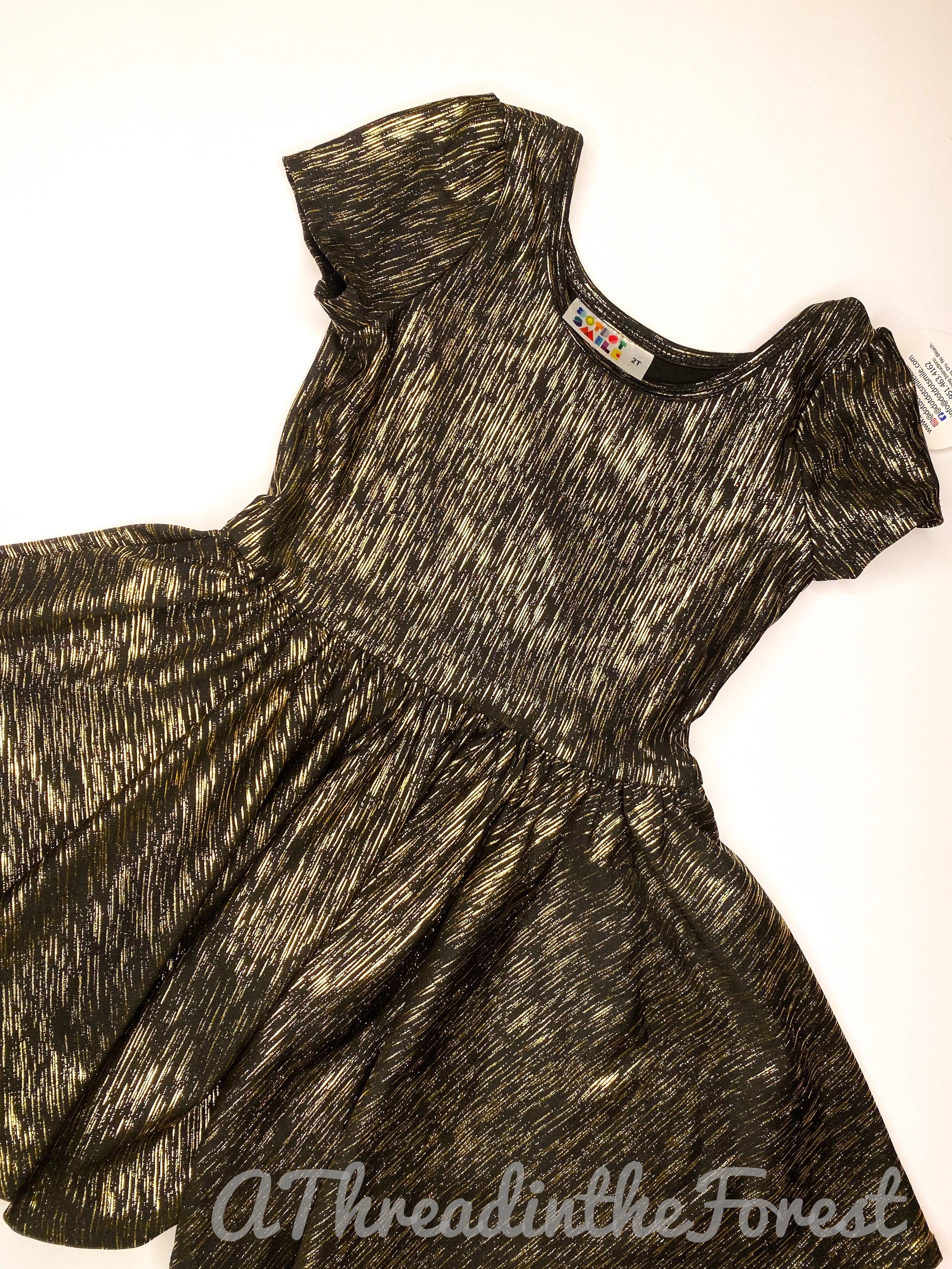 Black and Gold Dress Size 2T - Fancy Classic Cap Style Dress A Thread in the Forest Black and Gold Dress Size 2T - Fancy Classic Cap Style Dress A Thread in the Forest