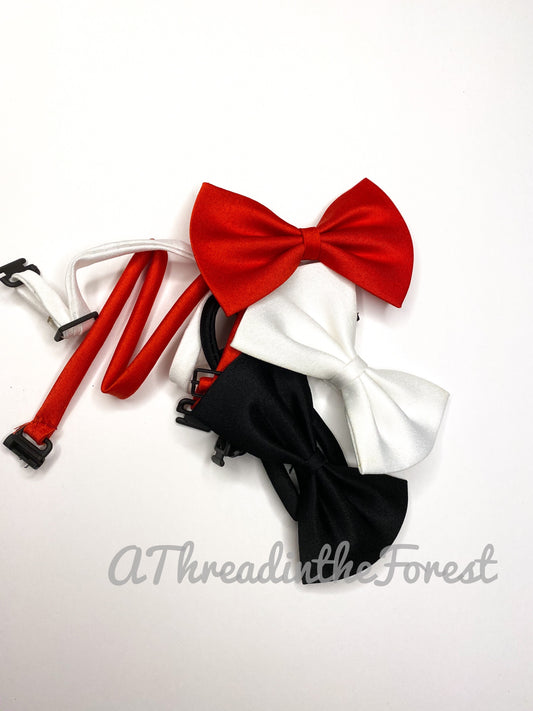 BowTies in Red, White, Black set of 3