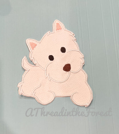 Iron on Westie Patch Terrier puppy