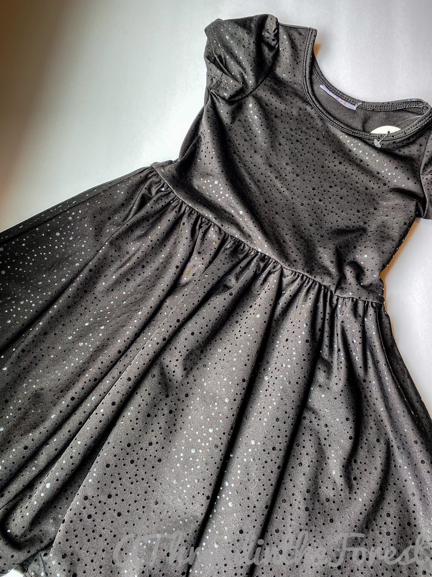 Black Fancy Dress Size 3/4 - Fancy Cap Sleeve Style Dress