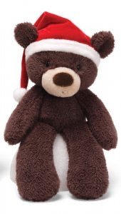 Christmas Fuzzy Chocolate Plush Bear Gund - 14 inch bear