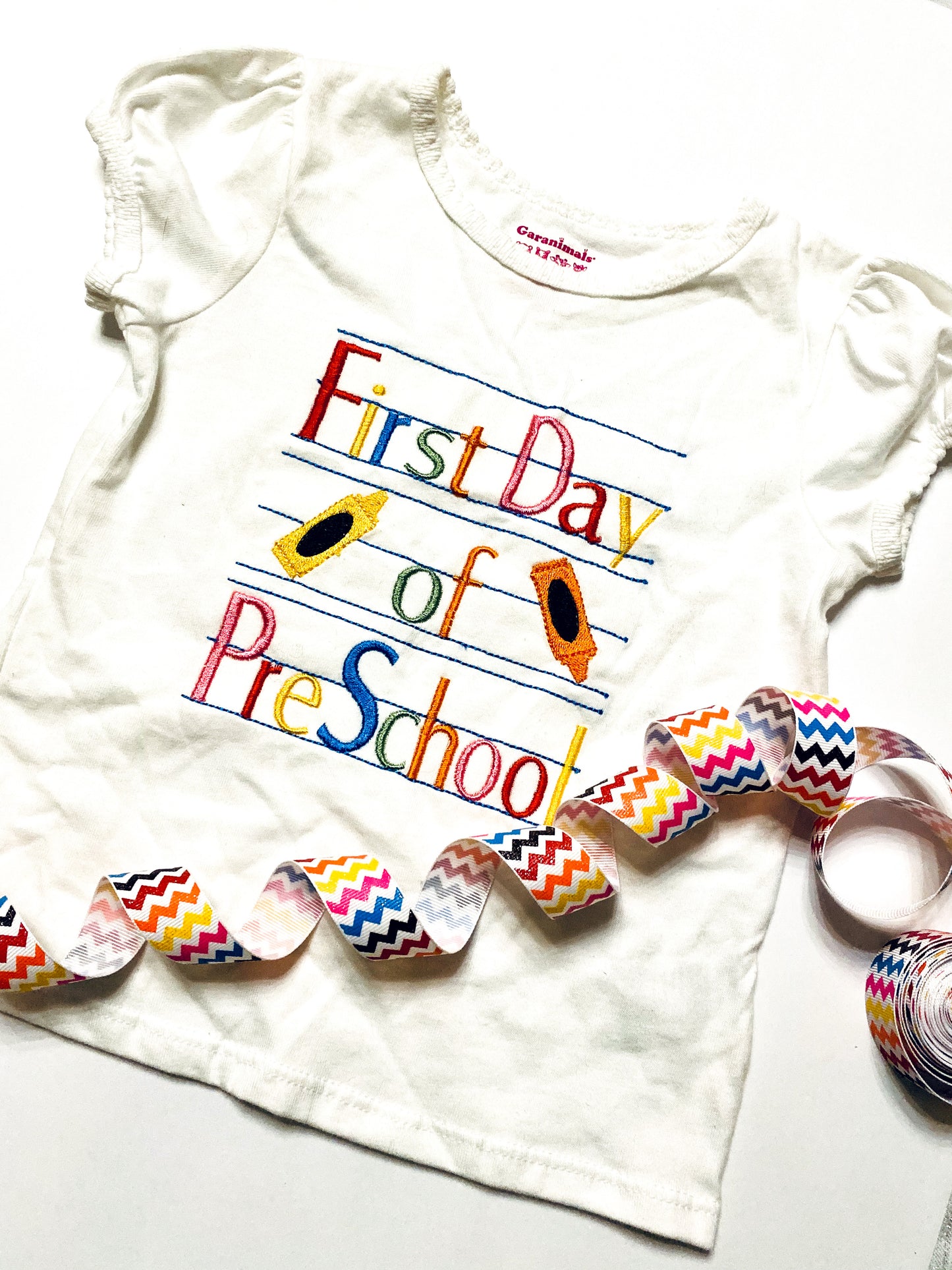 First Day of Preschool Embroidered Shirt